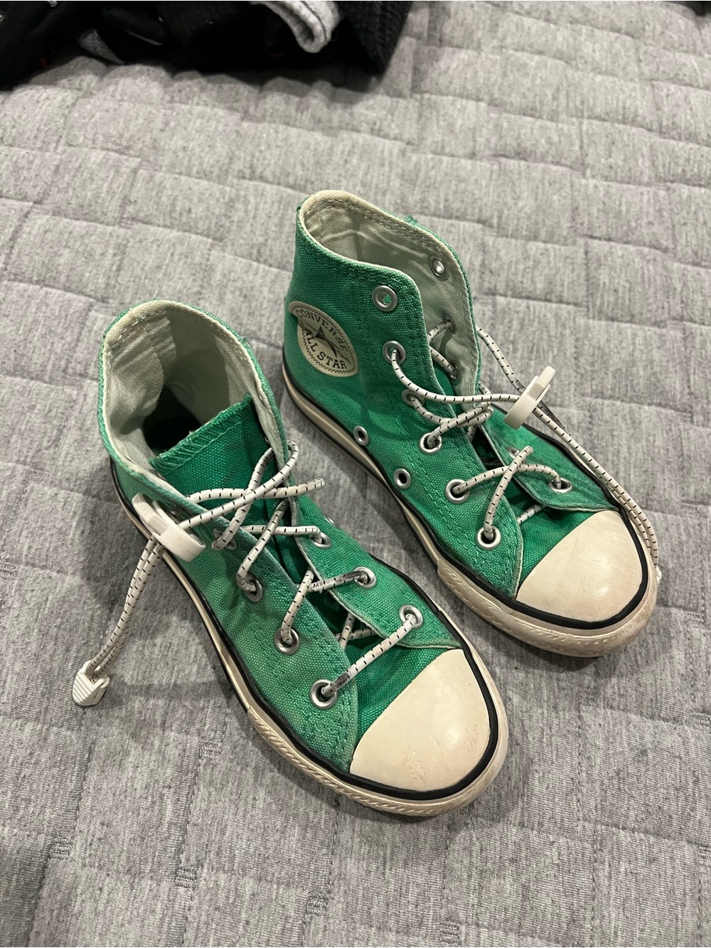 Converse Kids Green High-Top Canvas Sneakers with White Accents